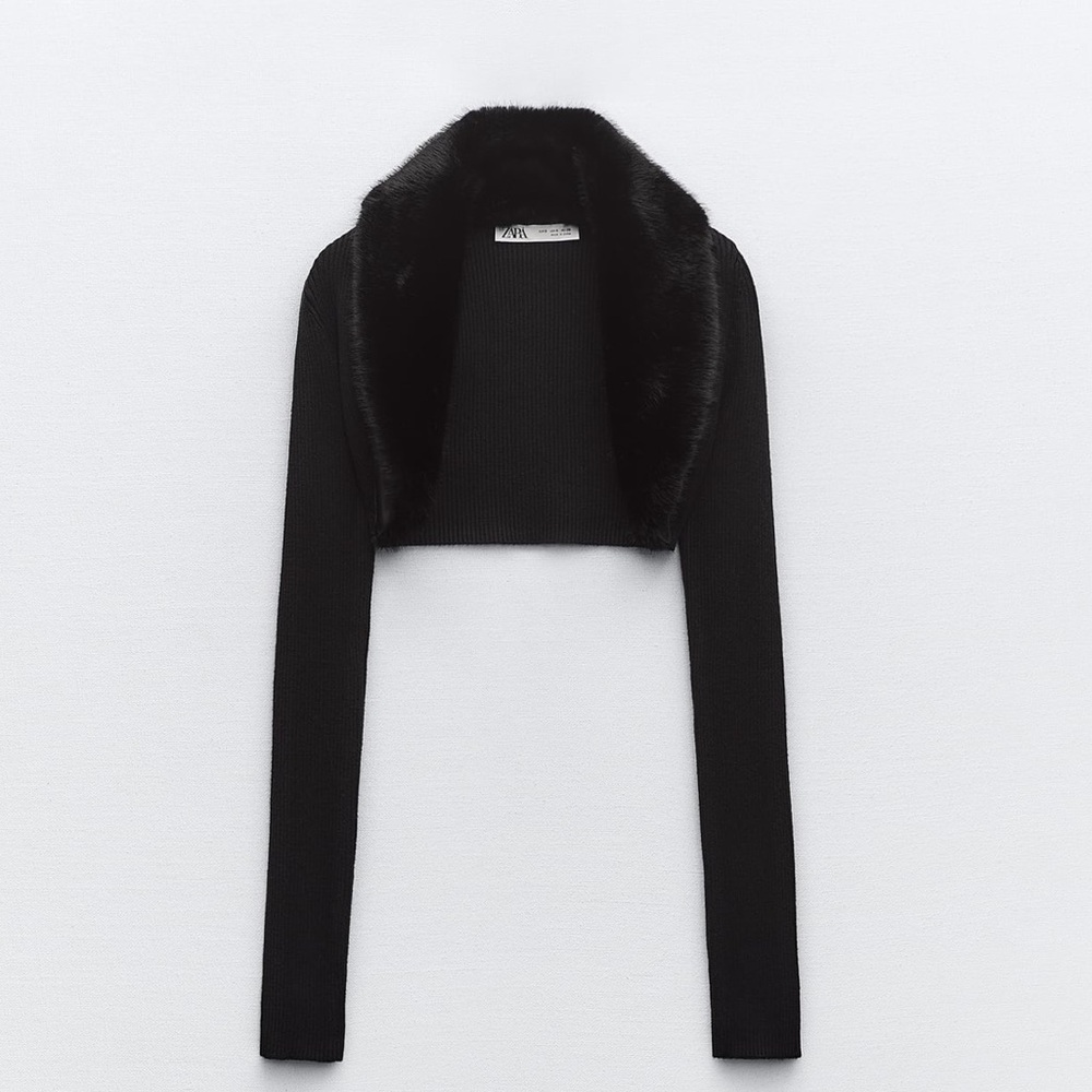 Zara bolero with fur trim